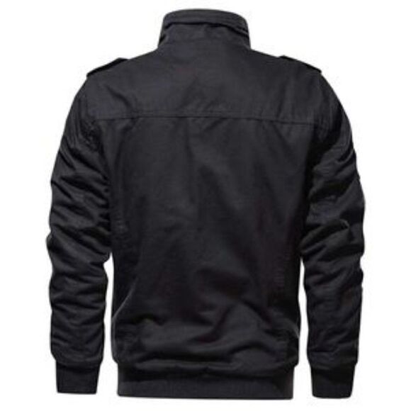NEW Thick Thermal Winter Black Fleece Lined Military Jacket - Picture 2 of 6